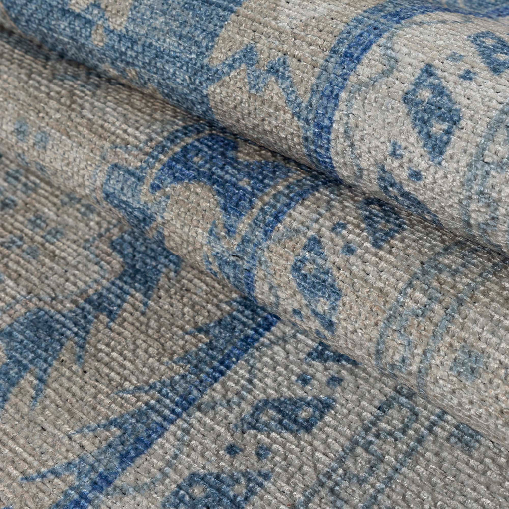 Beige Blue Boho Oushak Washable Rug - Gionara