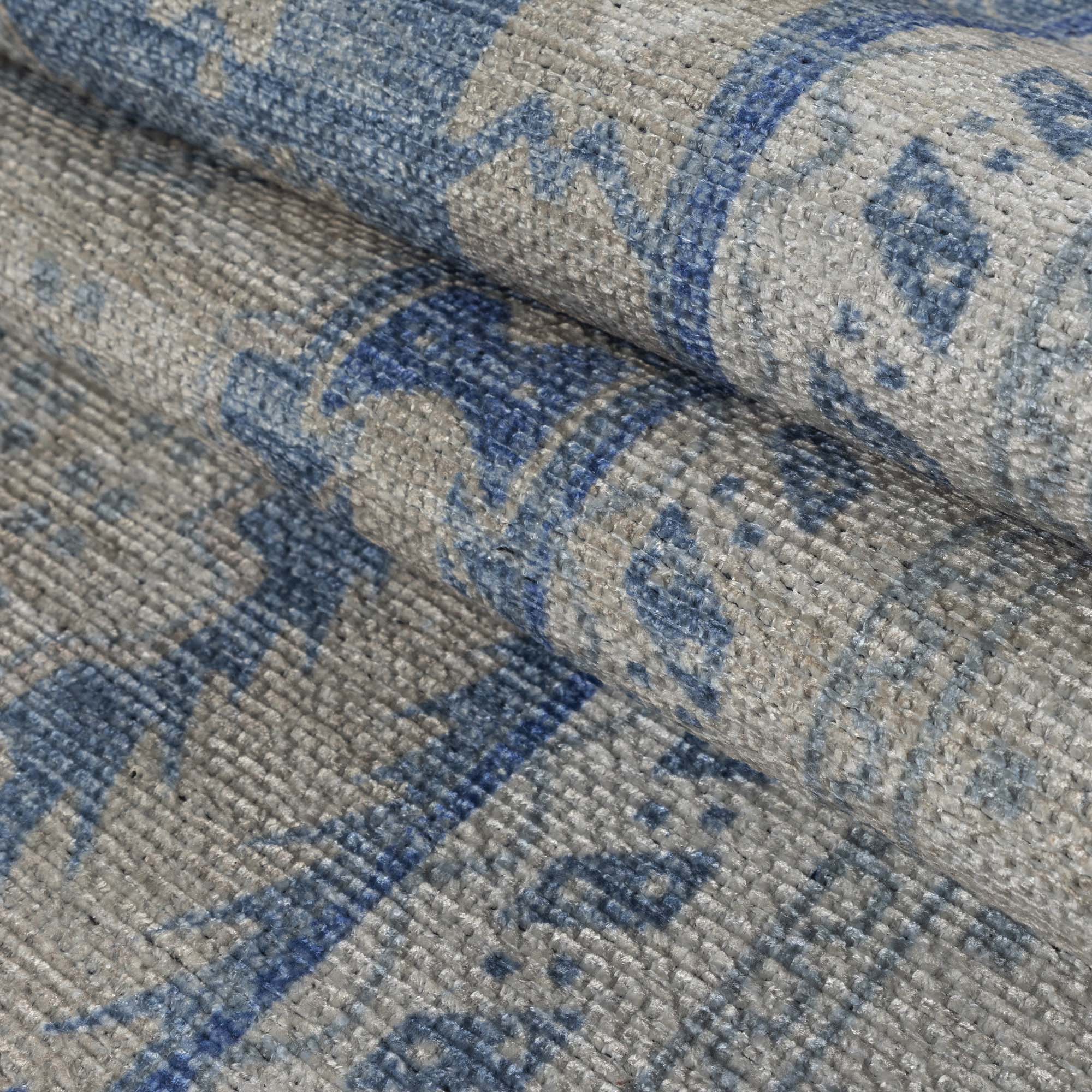 Beige Blue Boho Oushak Washable Rug - Gionara