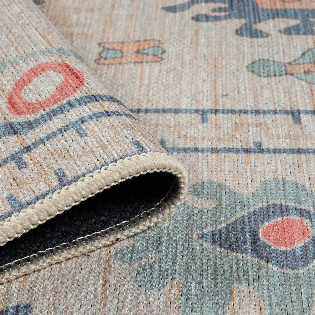 Beige Oushak Area Washable Rug - Gionara