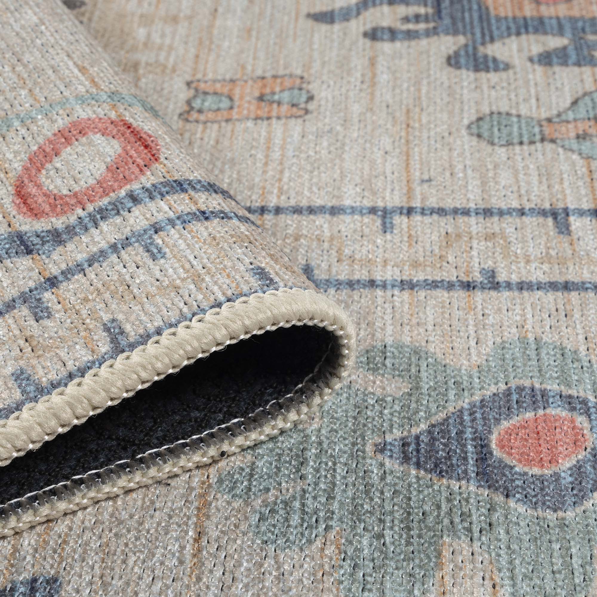 Beige Oushak Area Washable Rug - Gionara