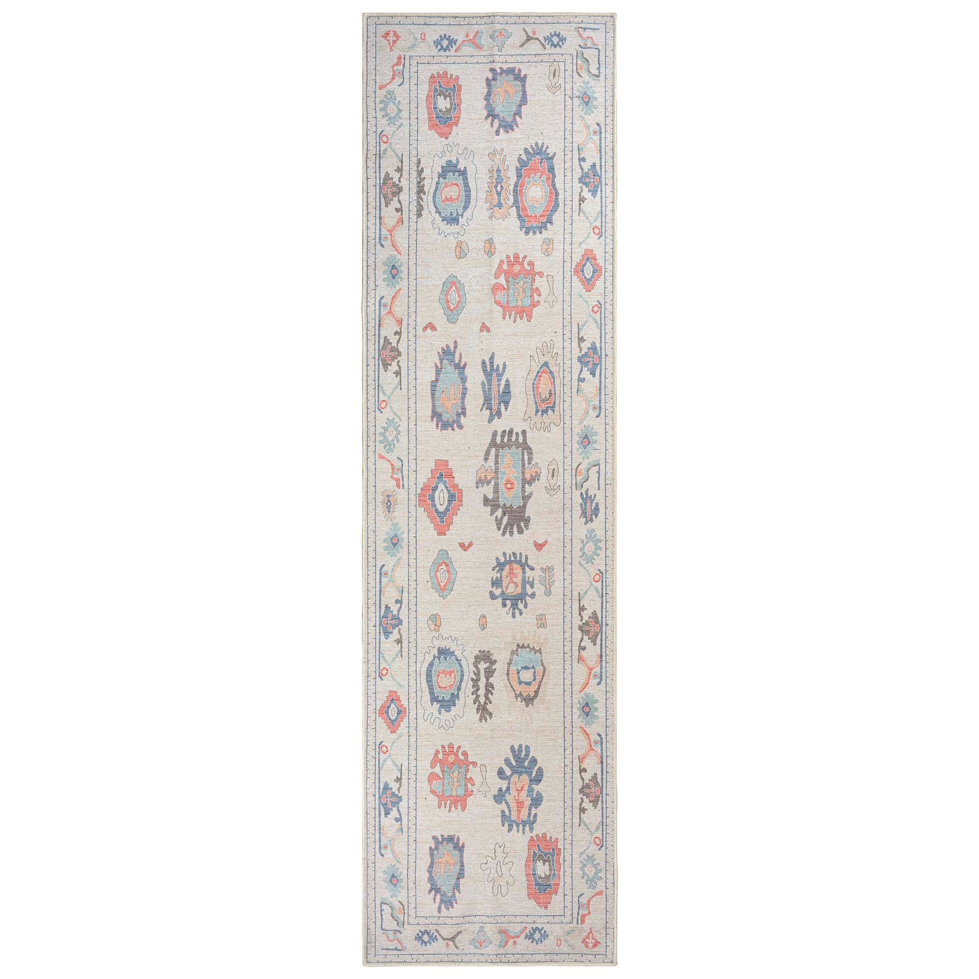 Beige Oushak Area Washable Rug - Gionara