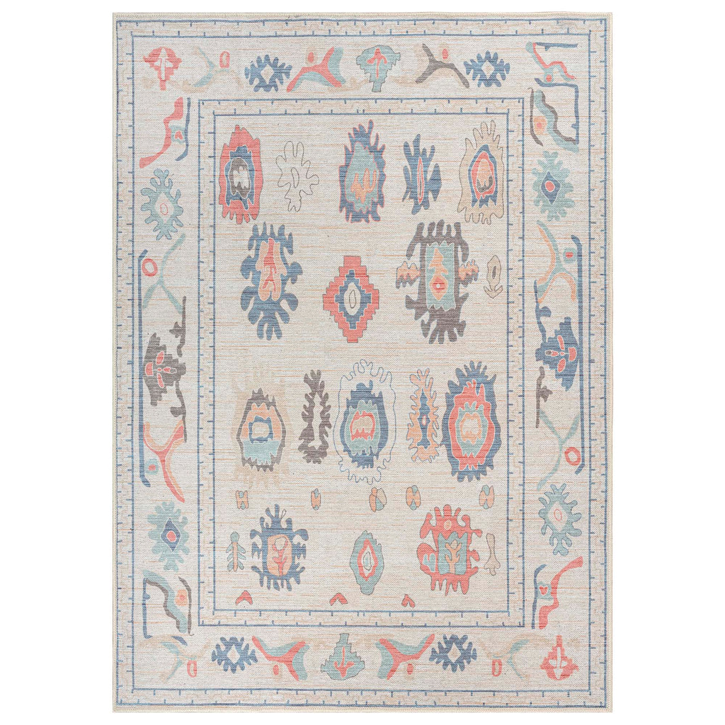Beige Oushak Area Washable Rug - Gionara