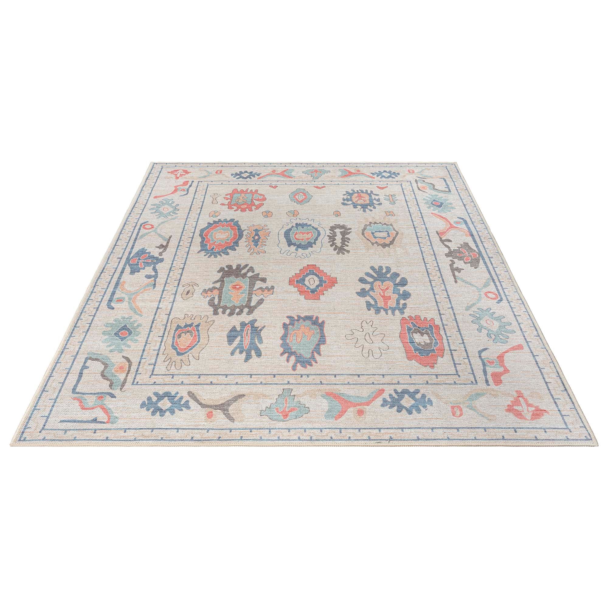 Beige Oushak Area Washable Rug - Gionara