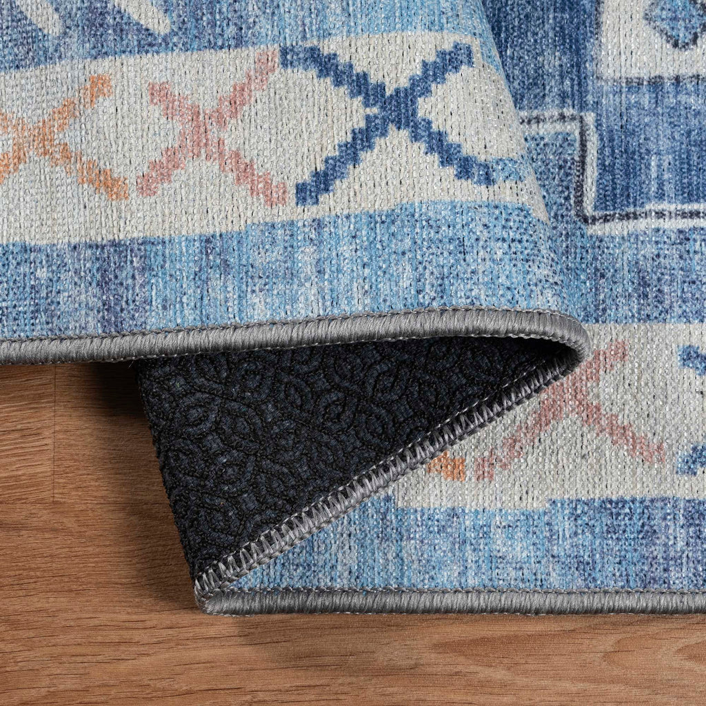 Blue Boho Oushak Washable Rug - Gionara