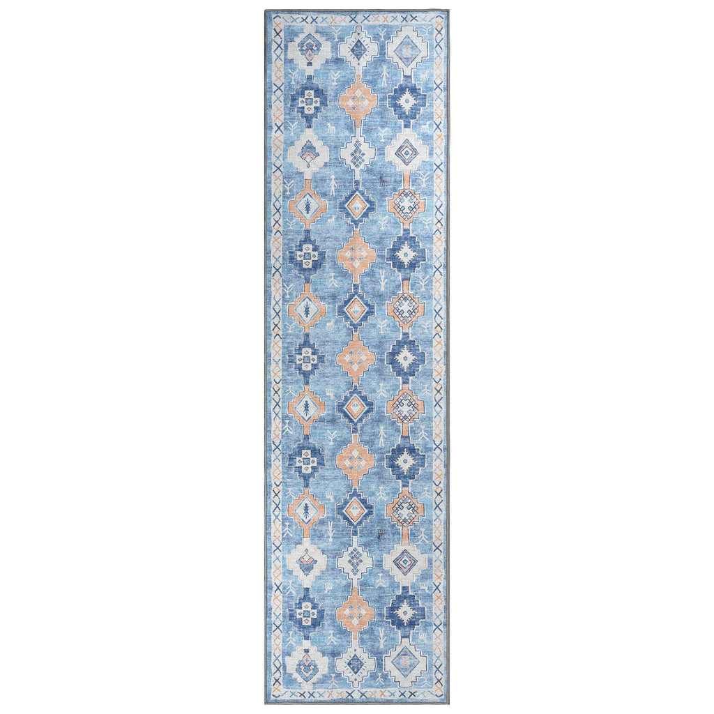 Blue Boho Oushak Washable Rug - Gionara