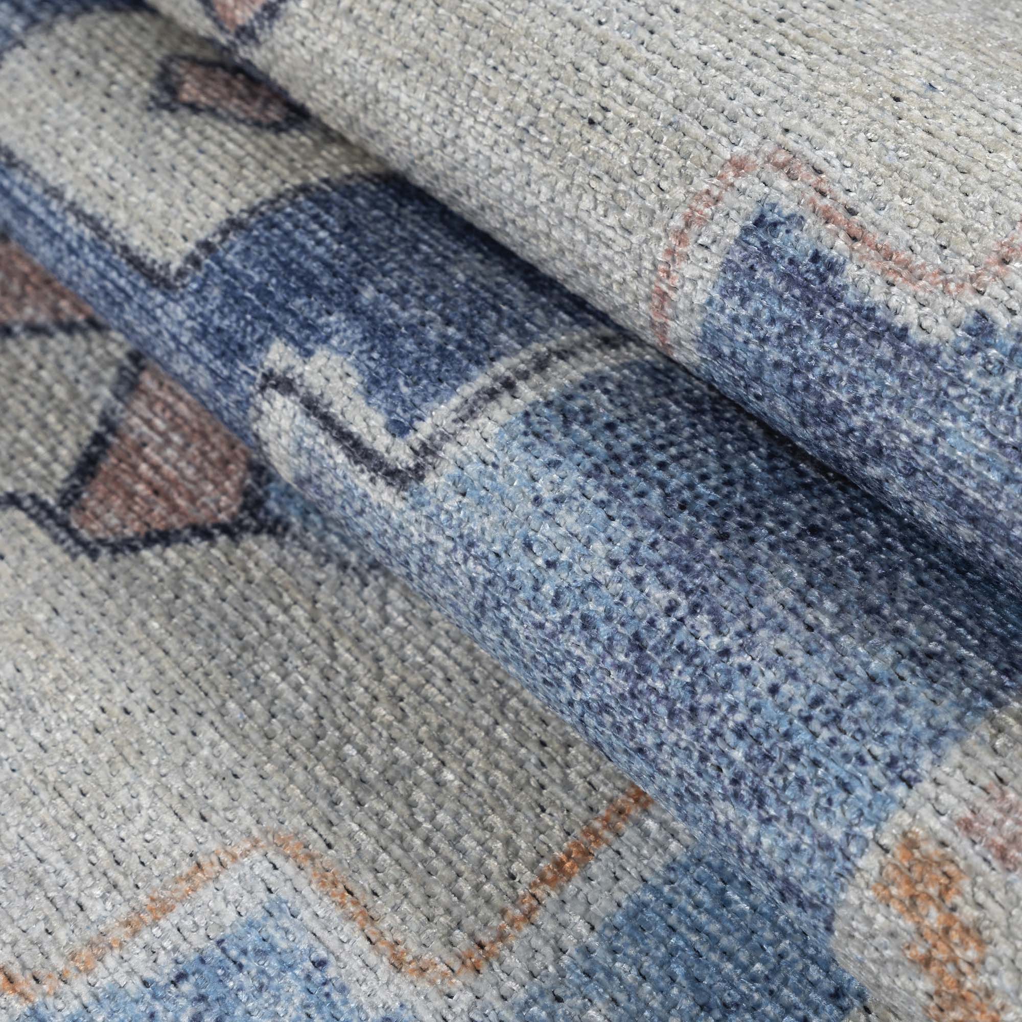 Blue Boho Oushak Washable Rug - Gionara