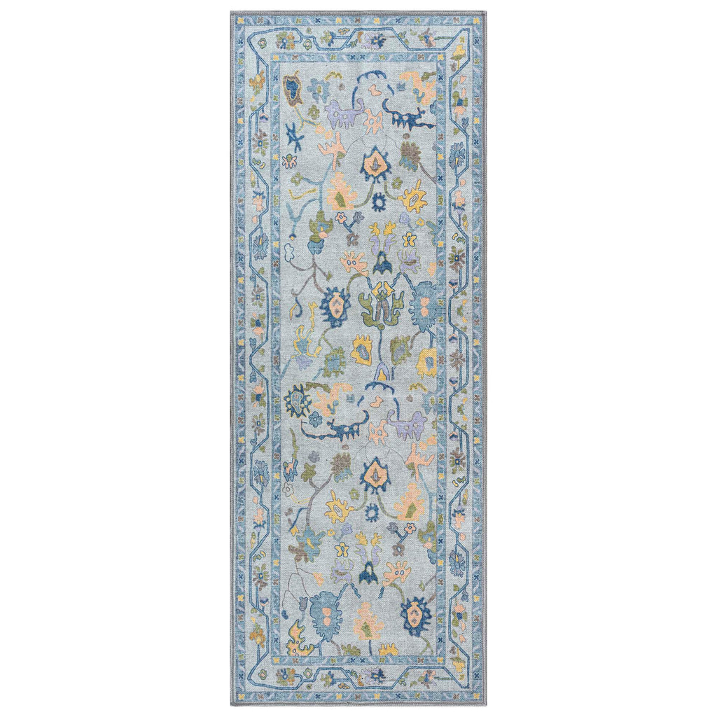 Blue Oushak Vintage Washable Rug - Gionara