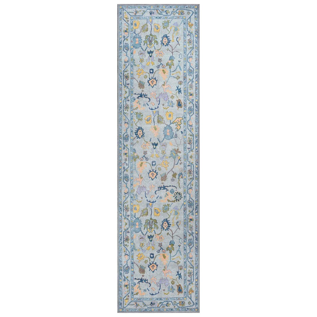 Blue Oushak Vintage Washable Rug - Gionara