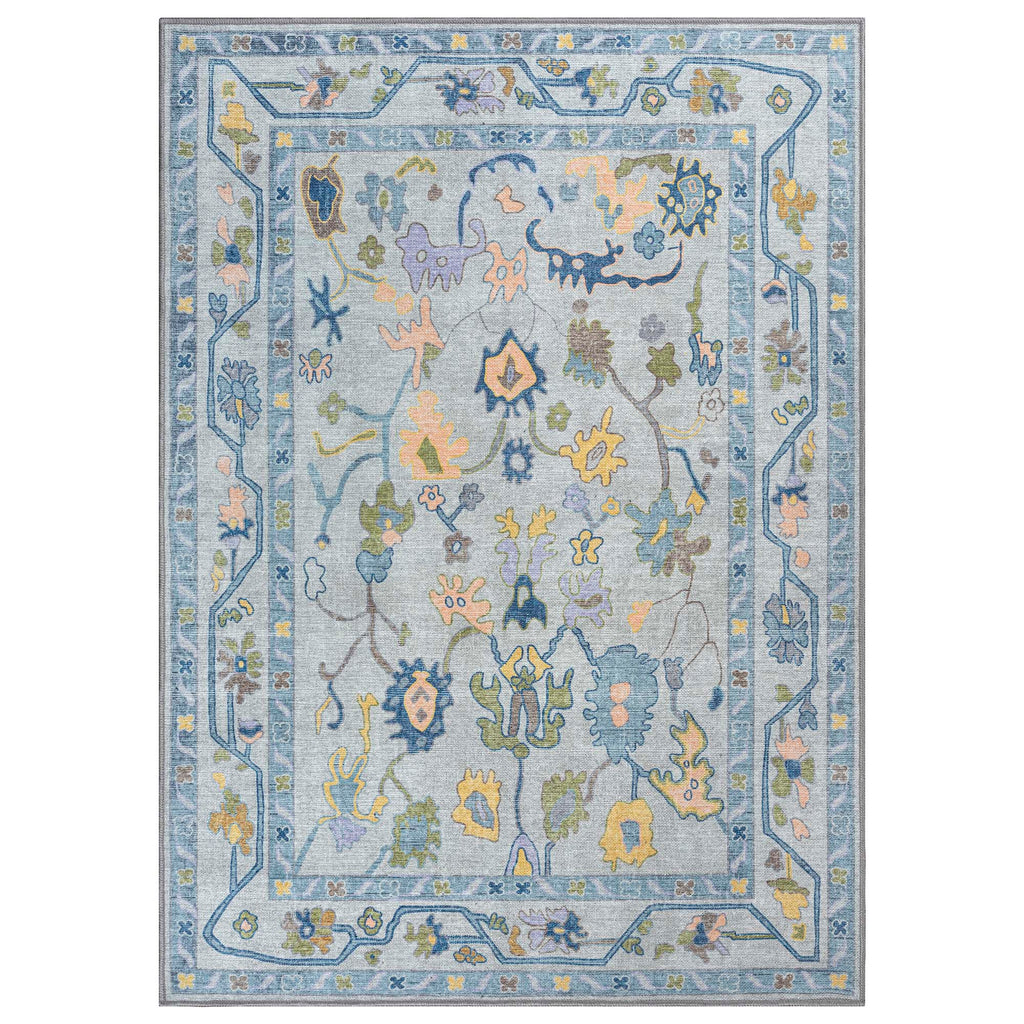 Blue Oushak Vintage Washable Rug - Gionara