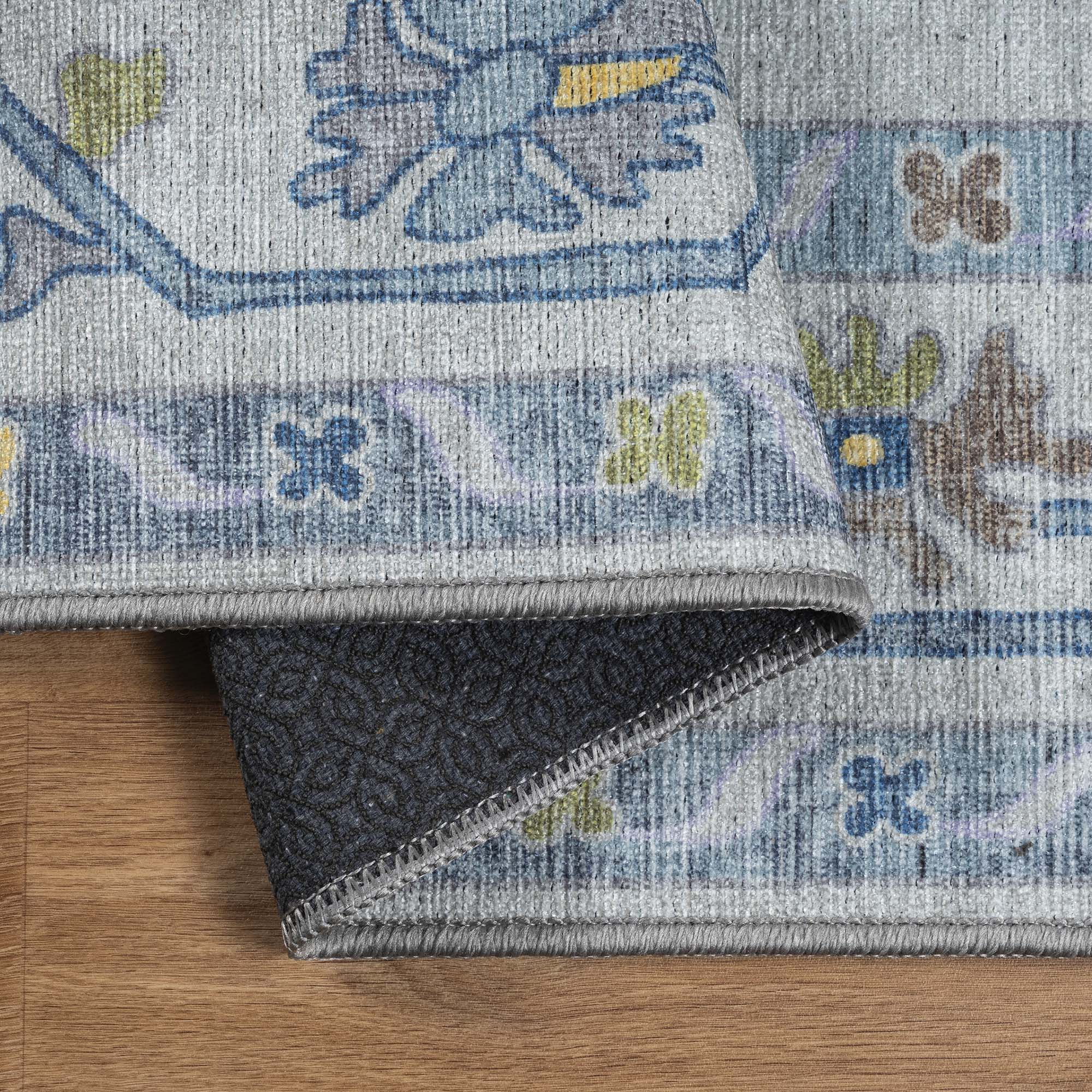 Blue Oushak Vintage Washable Rug - Gionara