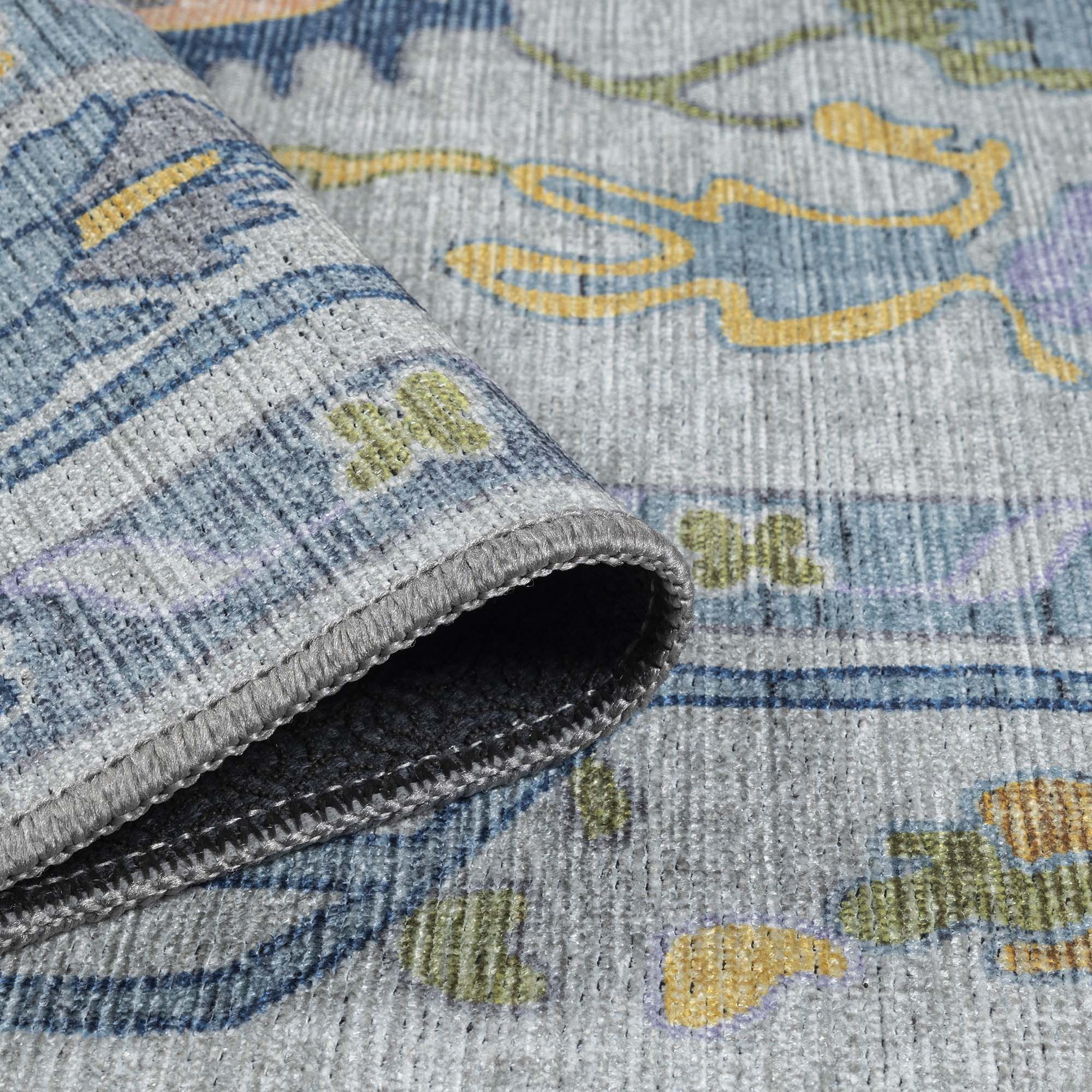 Blue Oushak Vintage Washable Rug - Gionara