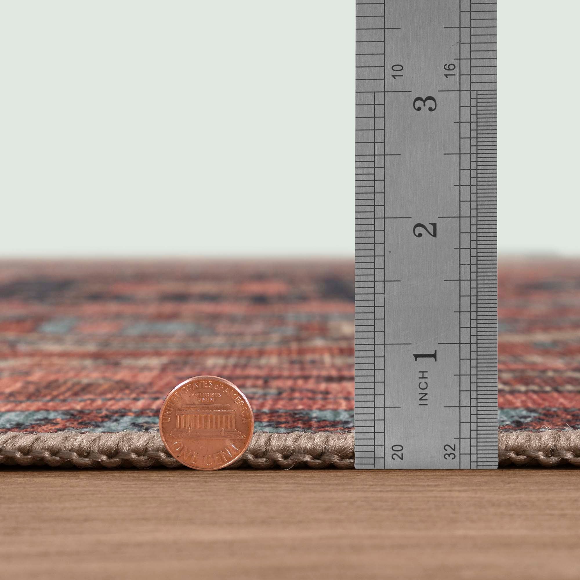 Brick Color Oushak Area Washable Rug - Gionara