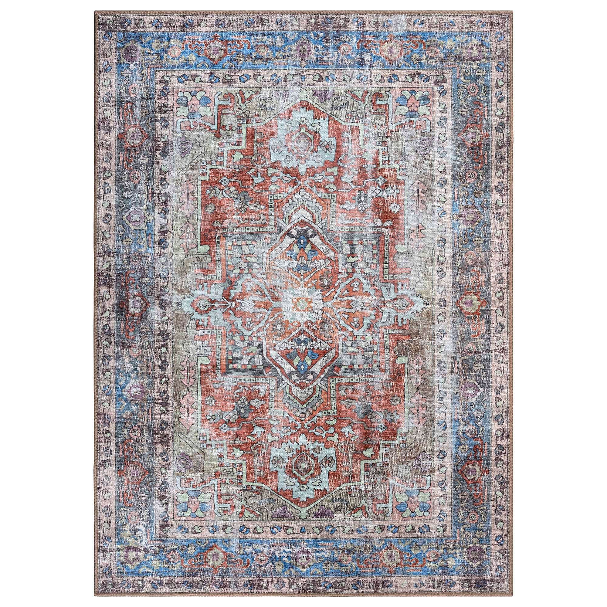 Earth Tones Oushak Area Washable Rug - Gionara