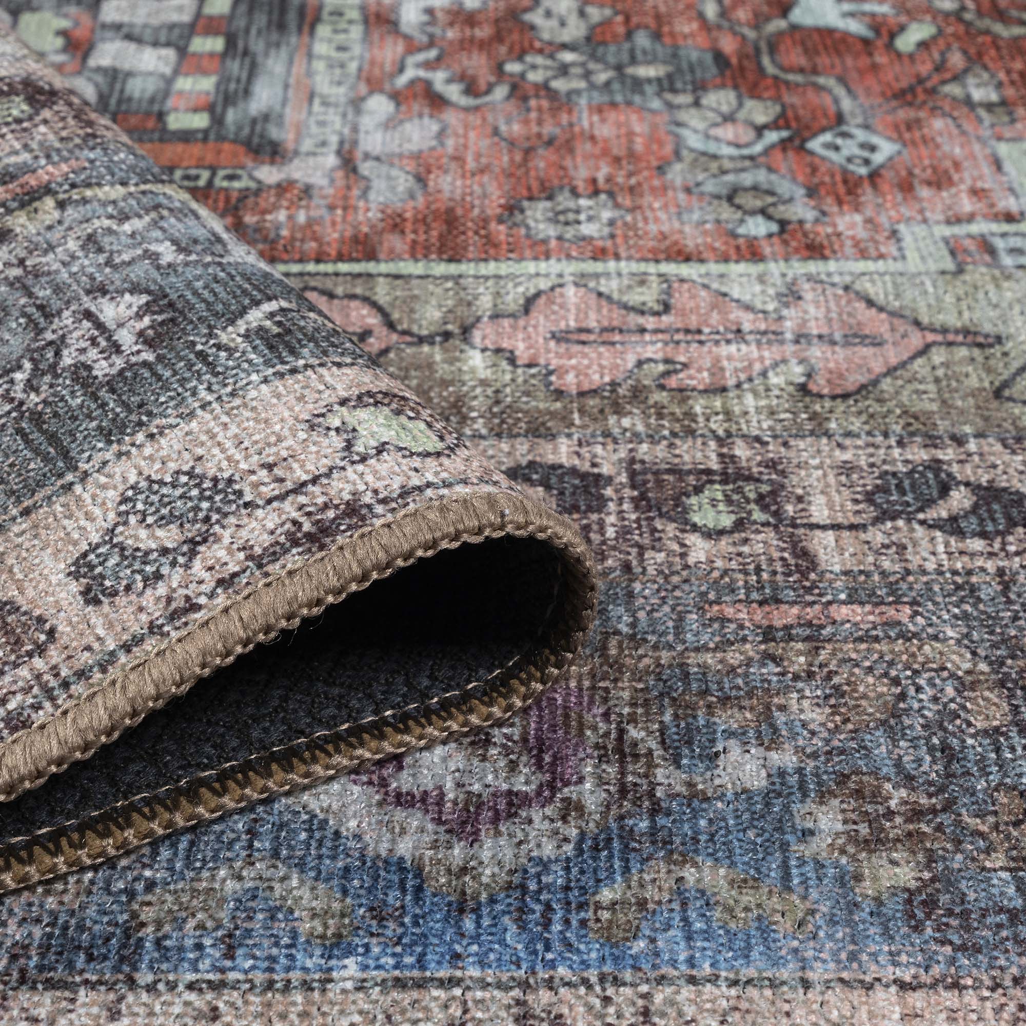 Earth Tones Oushak Area Washable Rug - Gionara