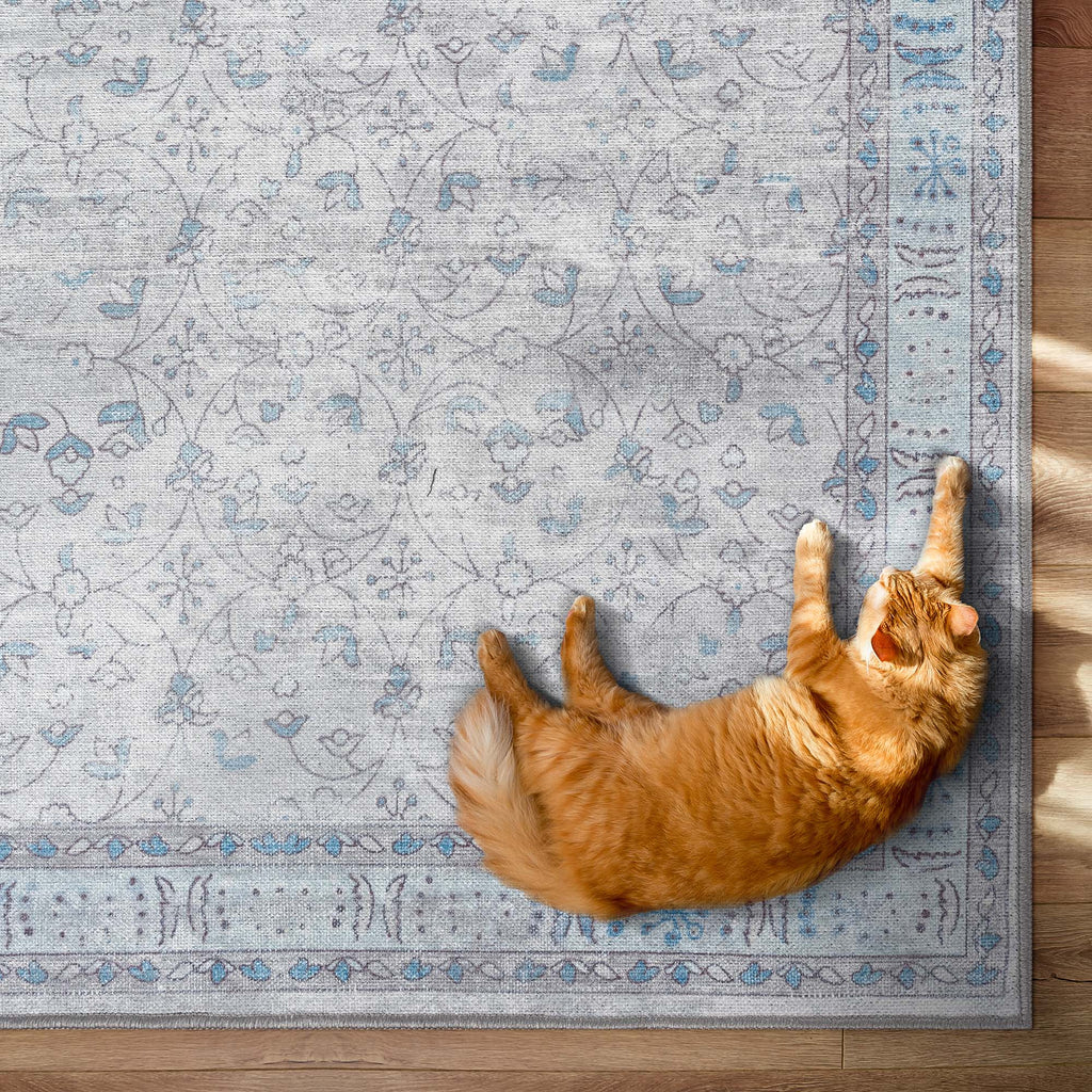 Gray Boho Oushak Washable Rug - Gionara