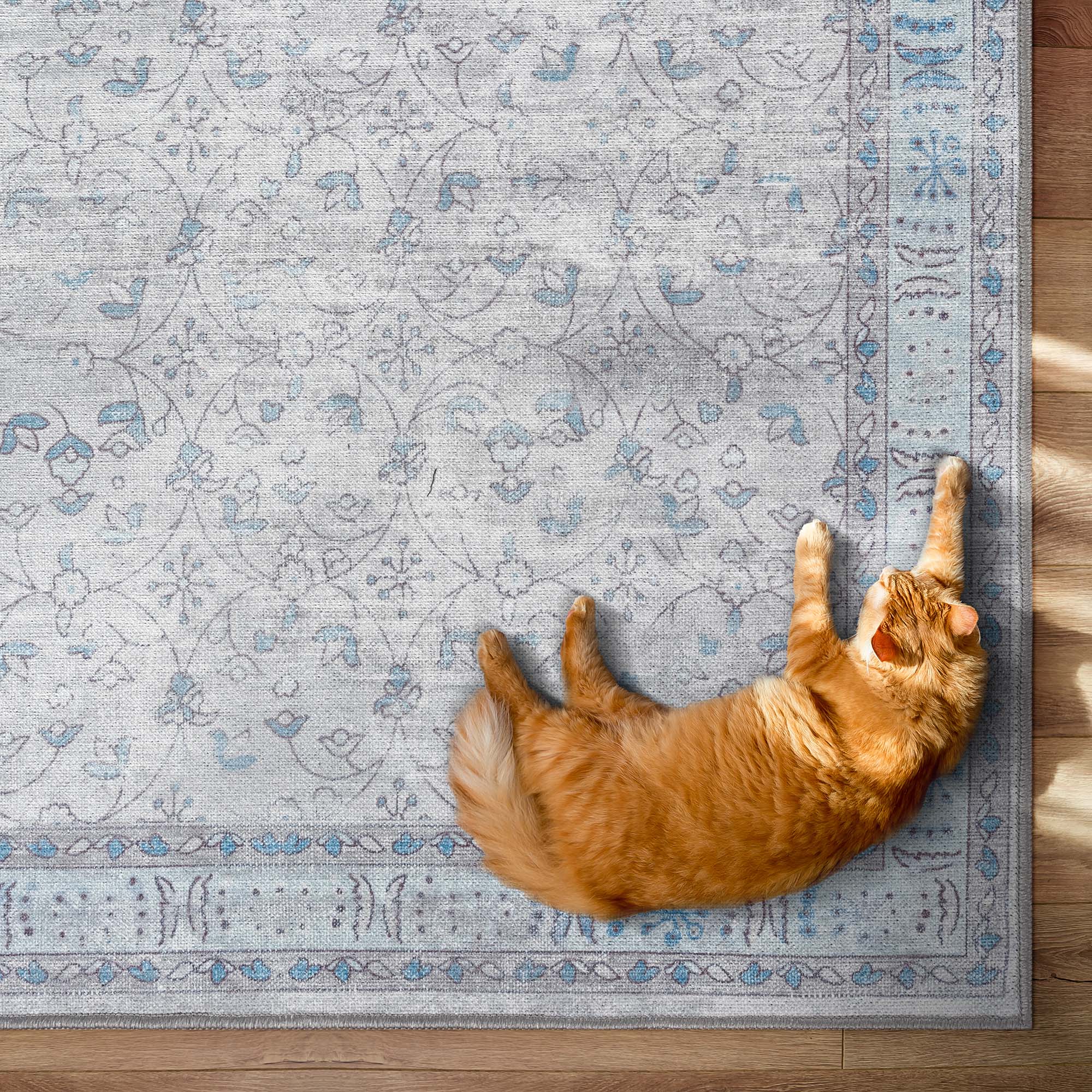 Gray Boho Oushak Washable Rug - Gionara