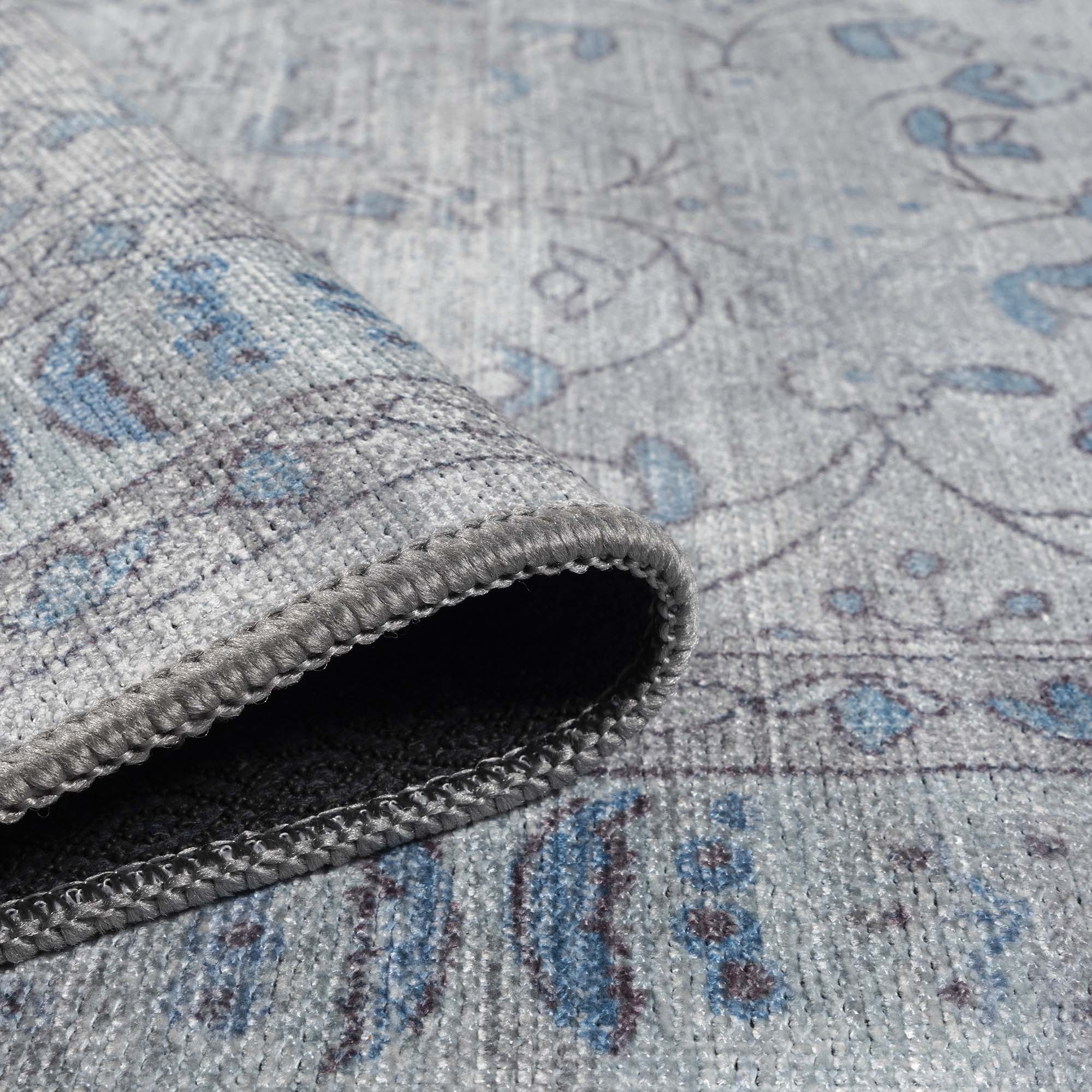 Gray Boho Oushak Washable Rug - Gionara