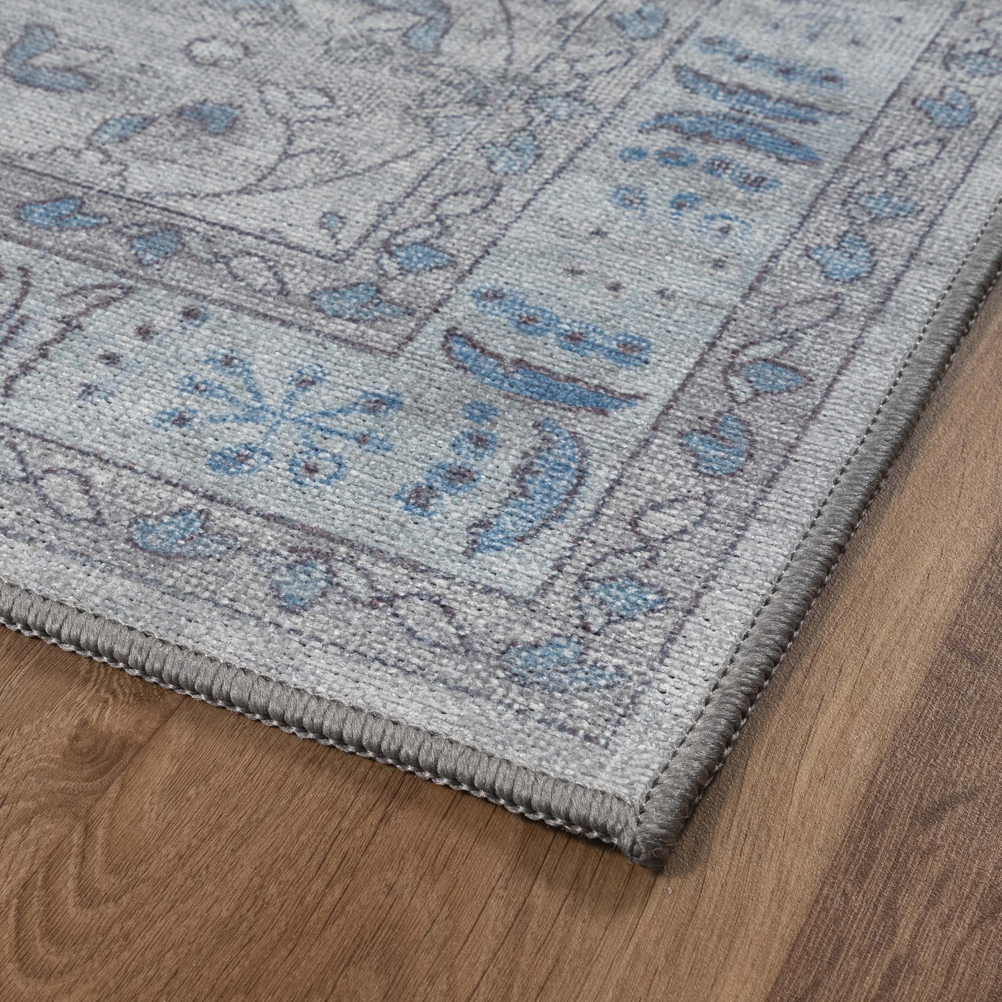 Gray Boho Oushak Washable Rug - Gionara