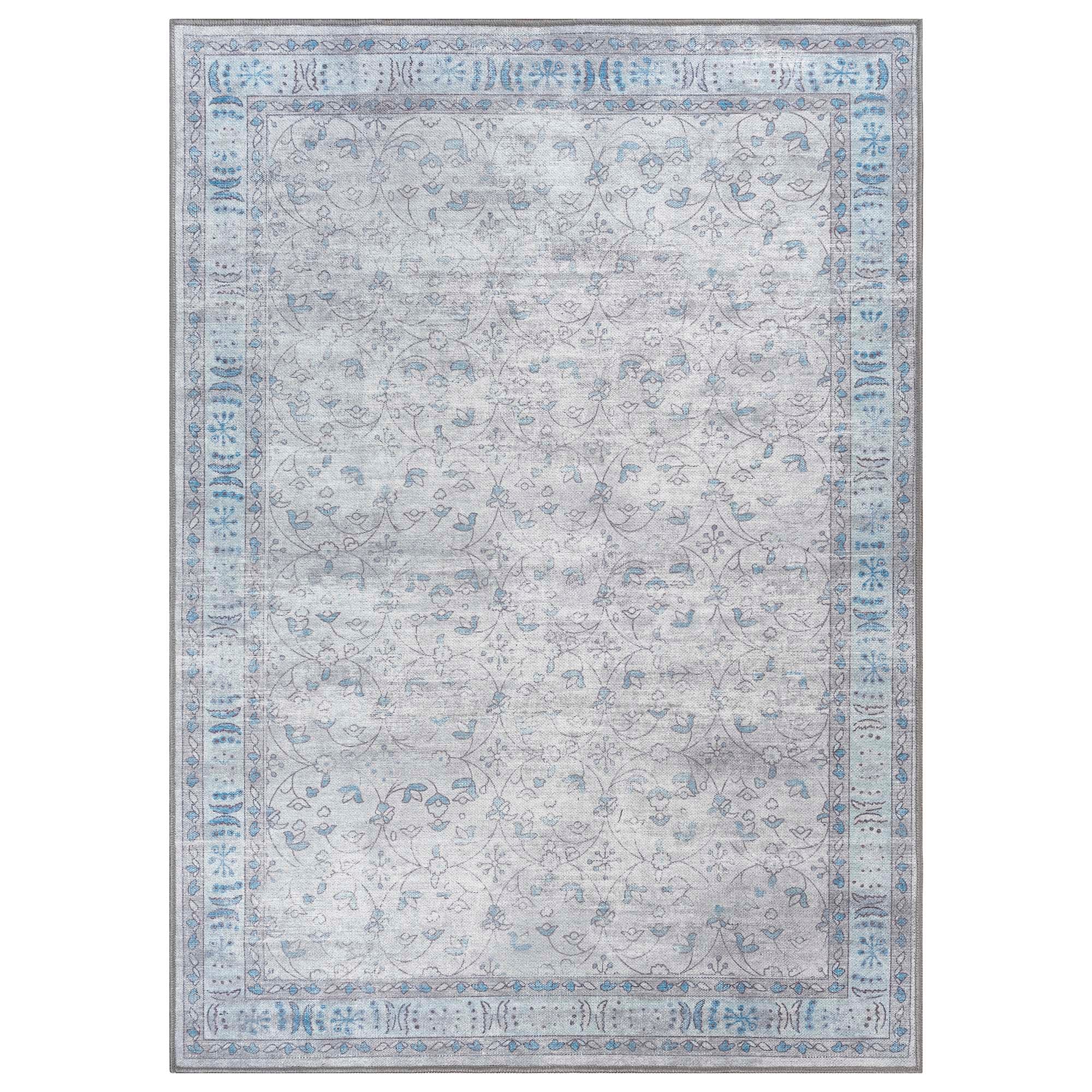 Gray Boho Oushak Washable Rug - Gionara