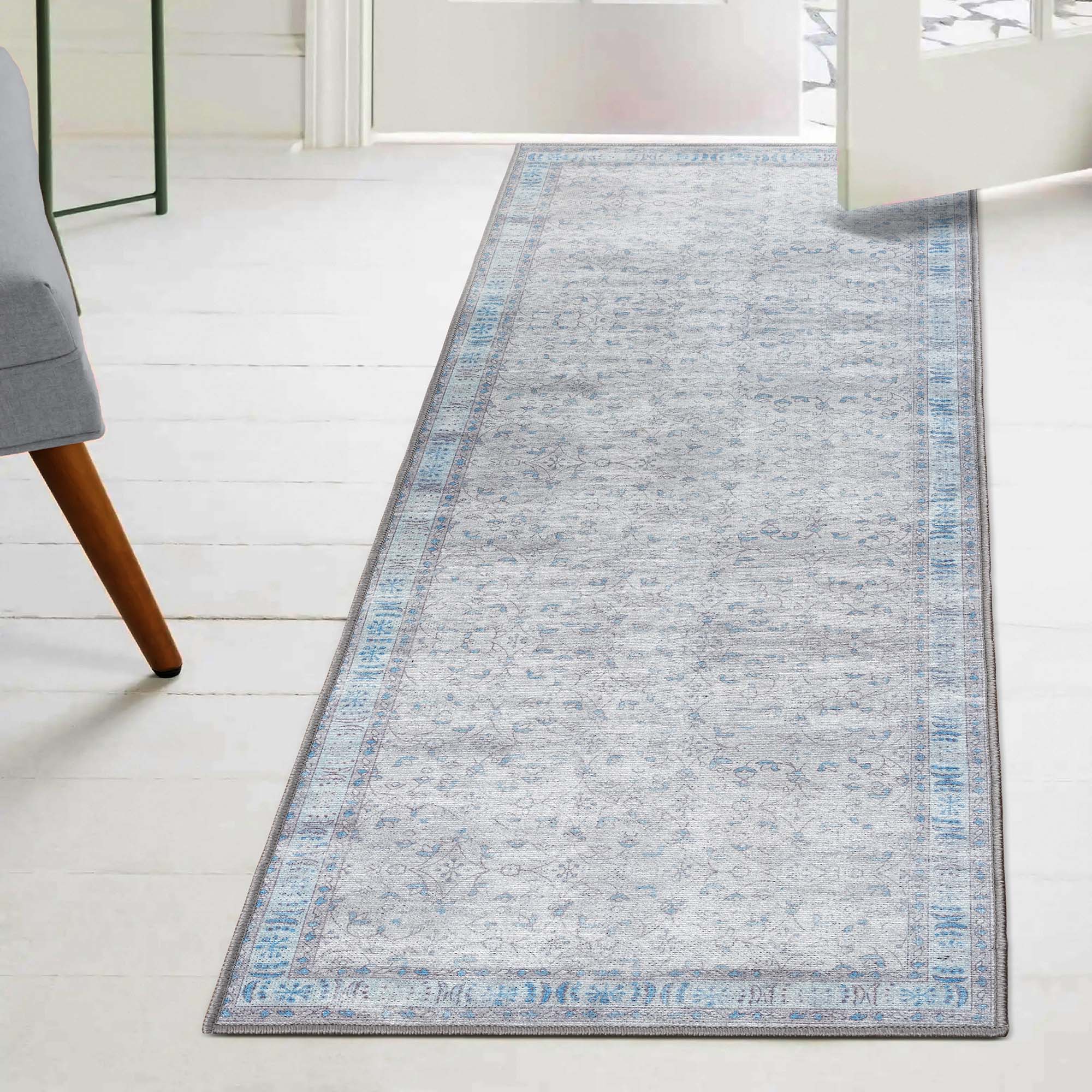 Gray Boho Oushak Washable Rug - Gionara