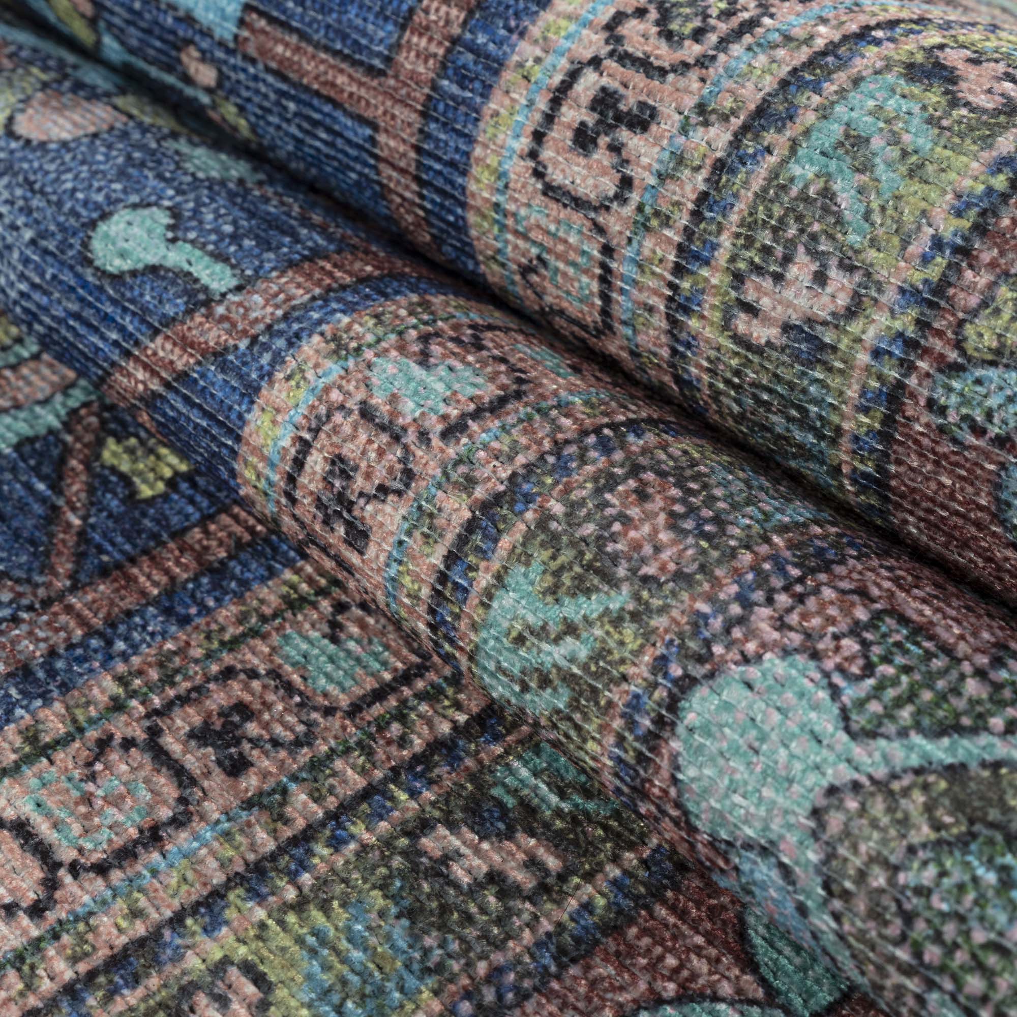 Navy Blue Boho Oushak Washable Rug - Gionara