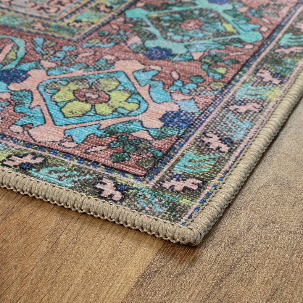 Navy Blue Boho Oushak Washable Rug - Gionara