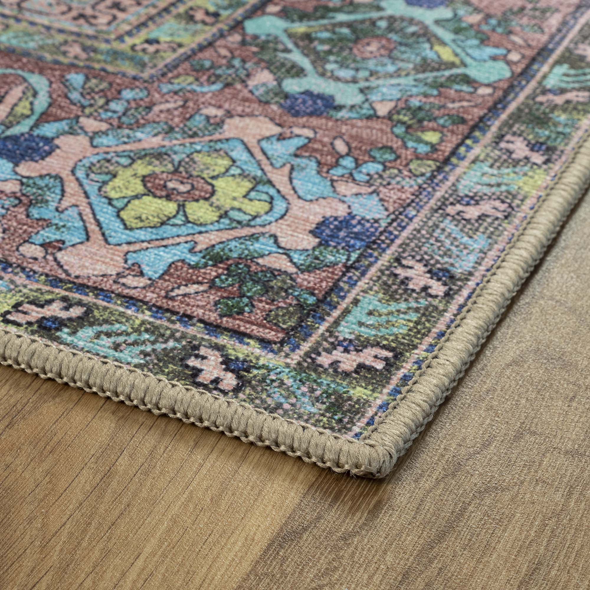 Navy Blue Boho Oushak Washable Rug - Gionara