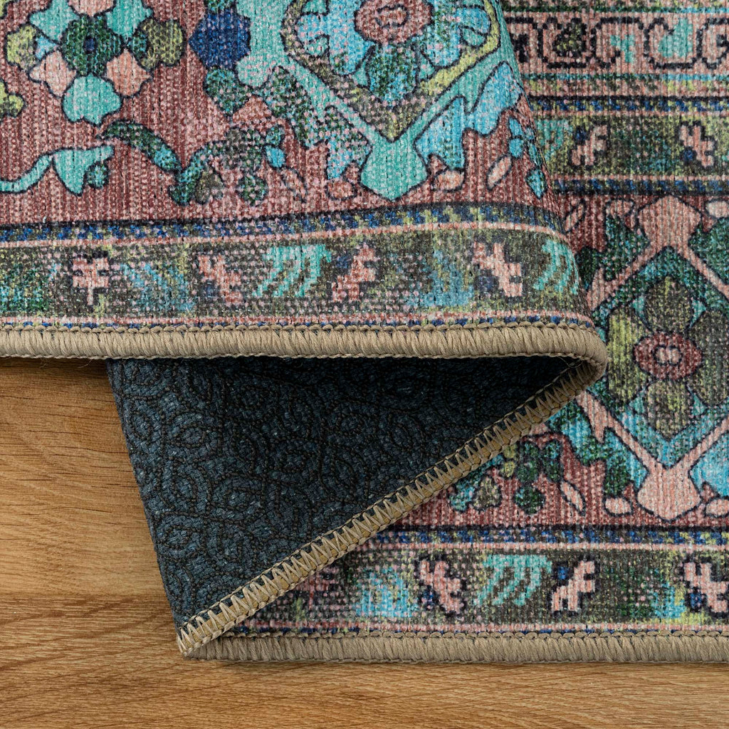 Navy Blue Boho Oushak Washable Rug - Gionara